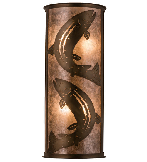 13"W Leaping Trout Wall Sconce