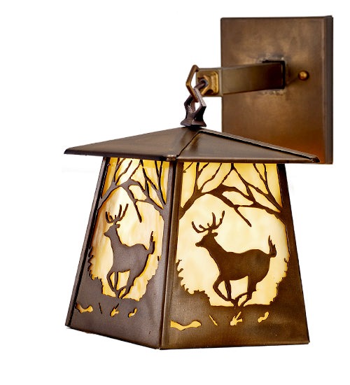 7.5"W Deer At Dawn Hanging Wall Sconce