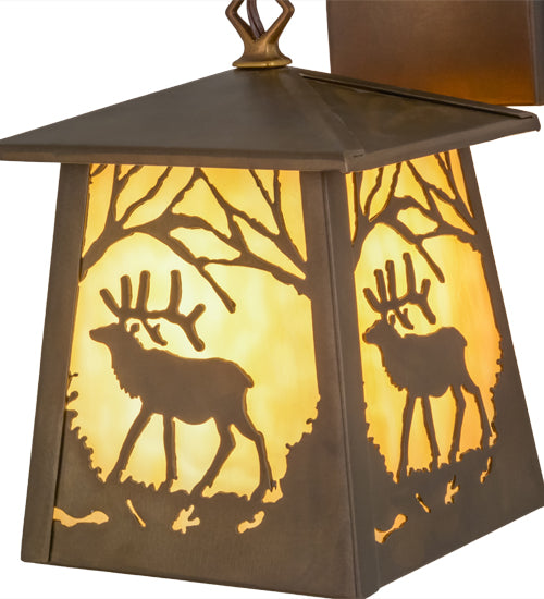 7"W Elk At Dawn Hanging Wall Sconce