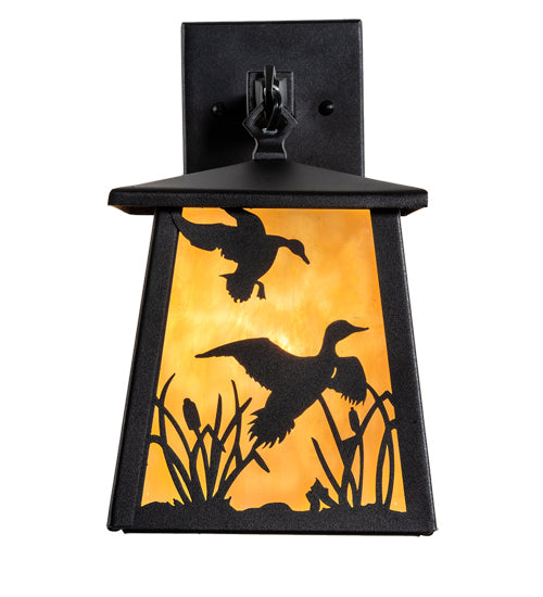 7" Wide Duck Hunter W/Dog Hanging Wall Sconce