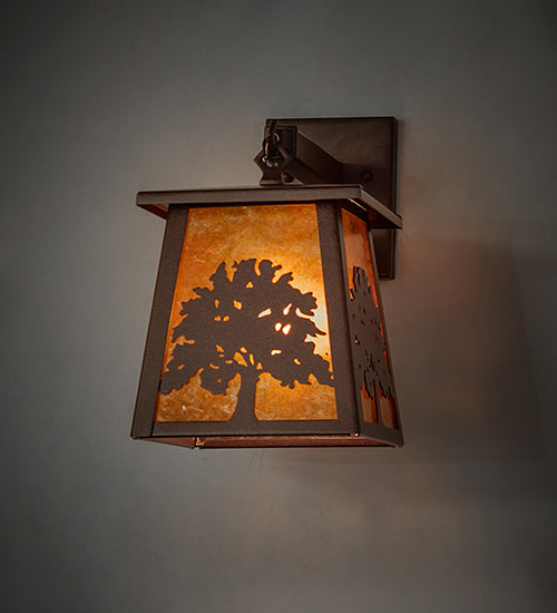 7.5" Wide Oak Tree Hanging Wall Sconce