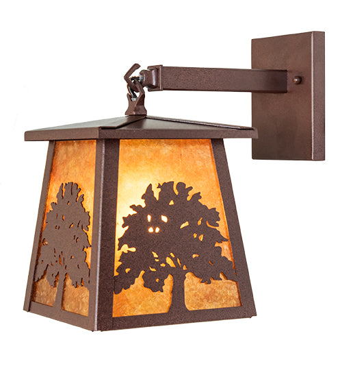 7.5" Wide Oak Tree Hanging Wall Sconce