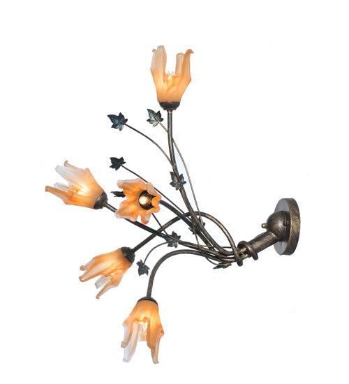 20"W Blossoming Tigerlily 5 Lt Wall Sconce