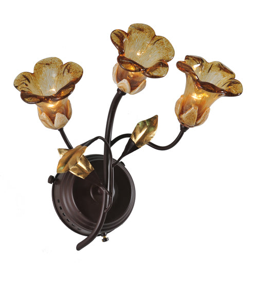 12"W Celestial Bouquet 3 Lt Wall Sconce