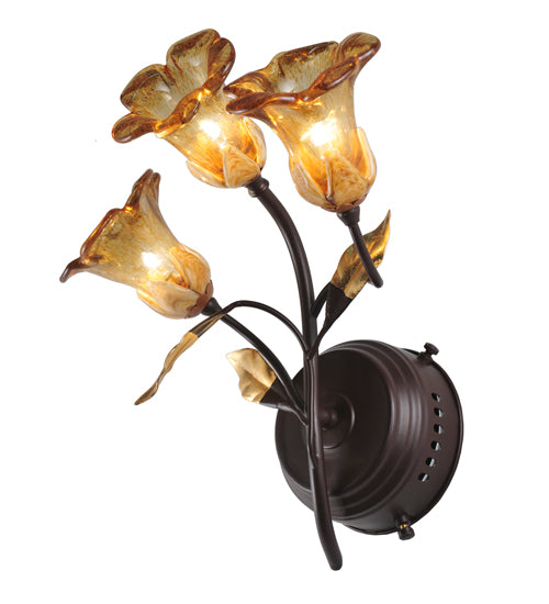 12"W Celestial Bouquet 3 Lt Wall Sconce