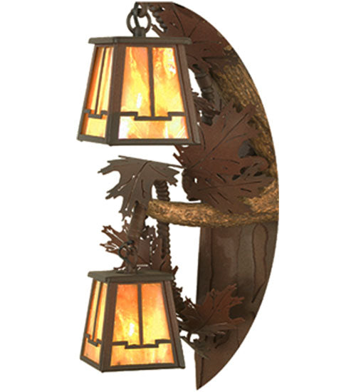 26" Wide Antlers Elk 3 Light Wall Sconce