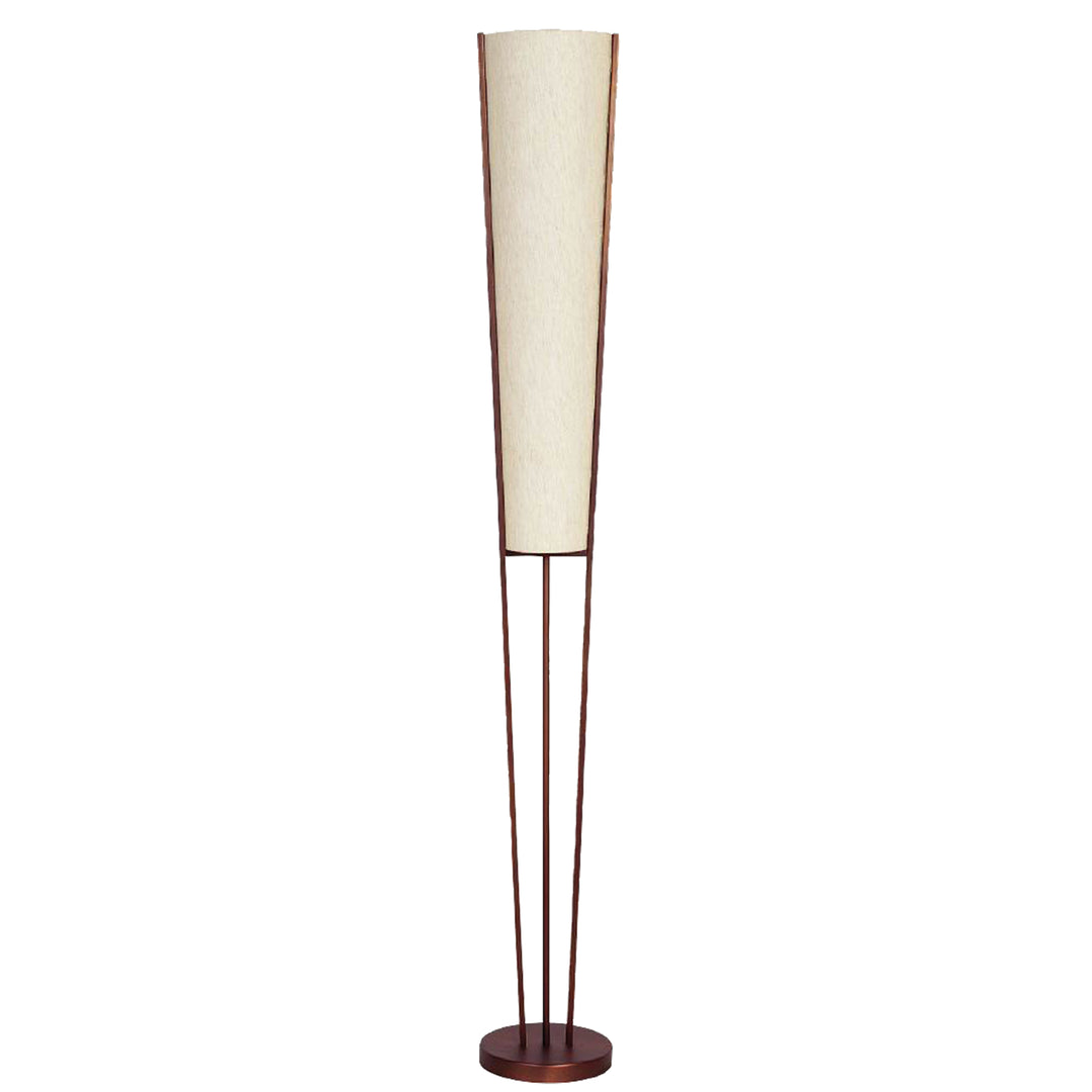 Dainolite 2 Light Incandescent Floor Lamp, Aged Brass with White Shade