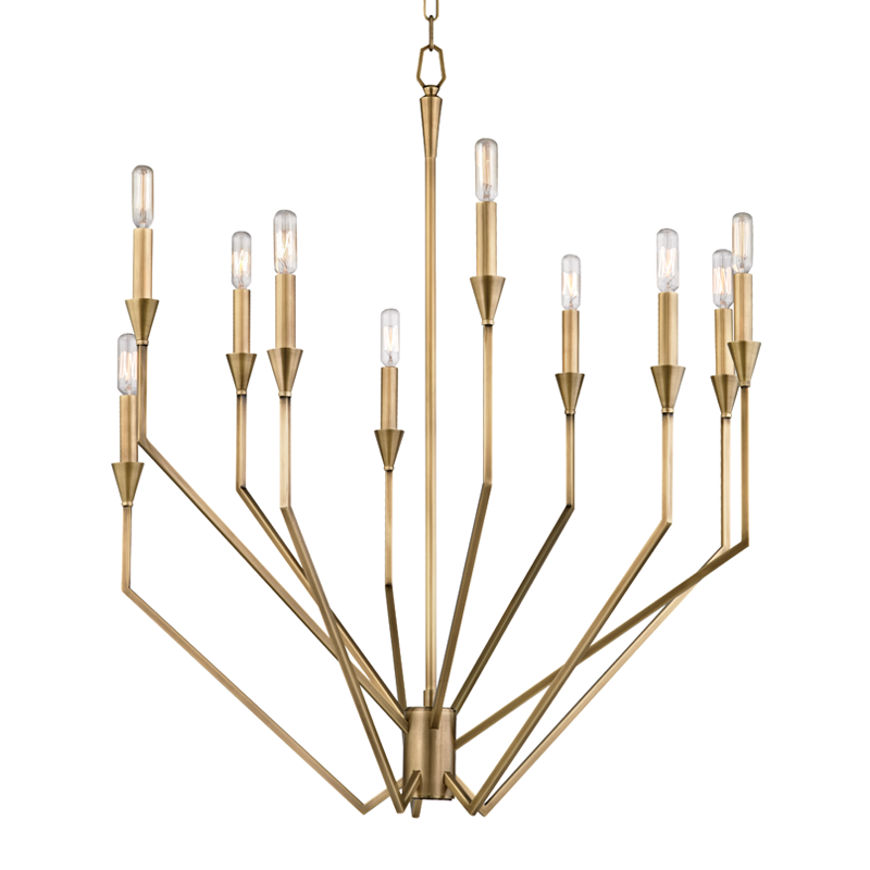 Archie Chandelier 35" - Aged Brass