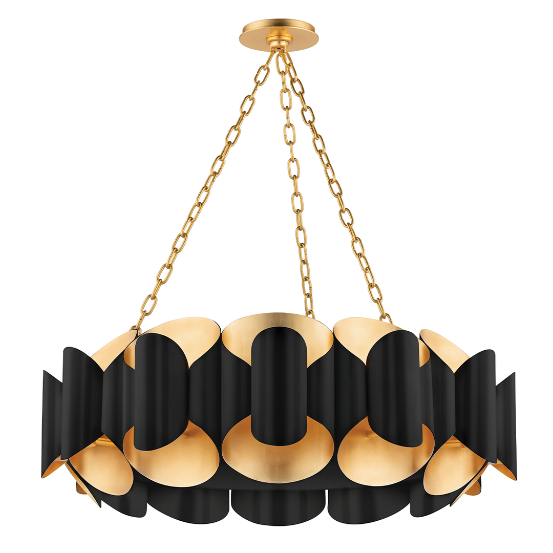 Banks Chandelier - Gold Leaf/Dusk Black