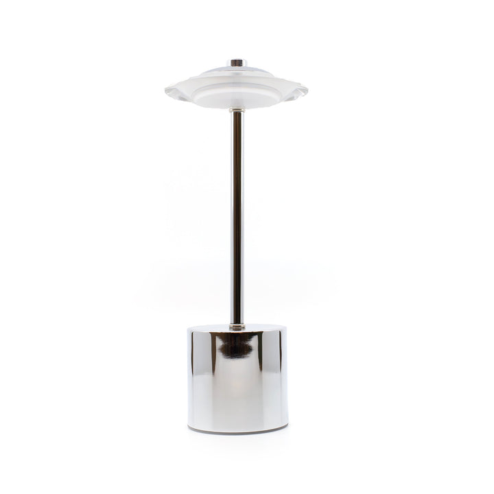 Glow Spaceship Rechargeable Table Lamp // Chrome