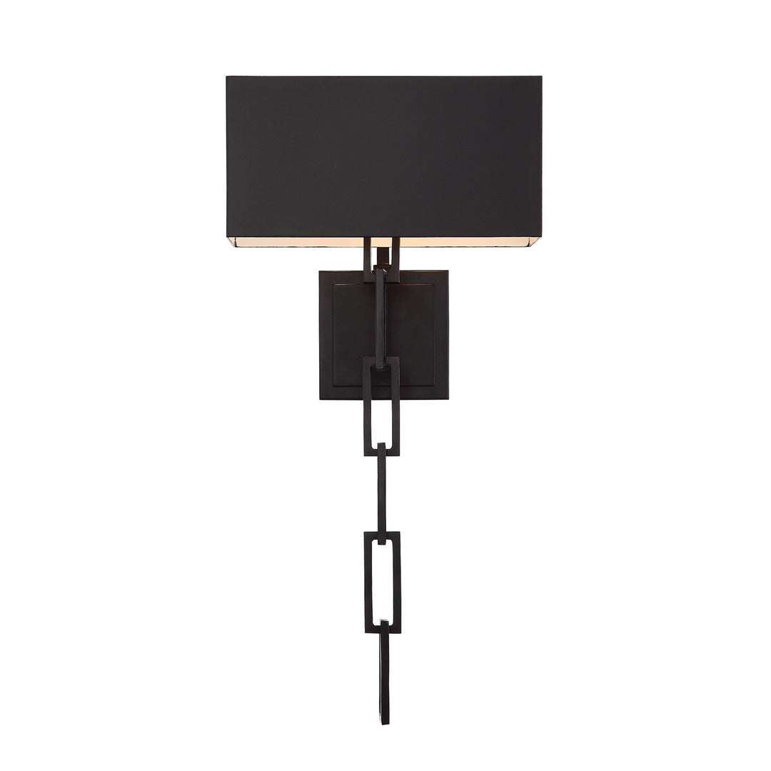 Brian Patrick Flynn Alston 2 Light Matte Black + White Sconce