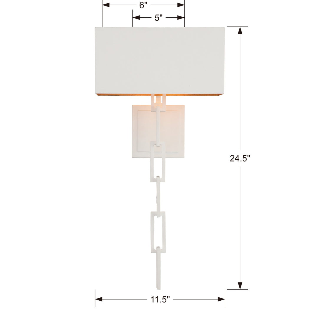 Crystorama Brian Patrick Flynn Alston 2 Light Matte Black + White Sconce