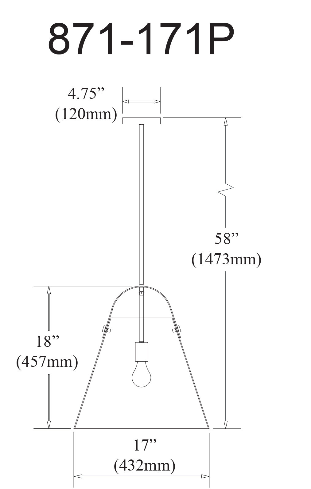 Dainolite 1 Light Incandescent Pendant, Aged Brass w/ Clear Glass