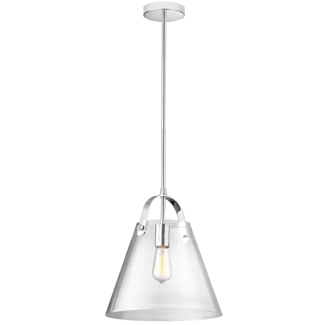 Dainolite 1 Light Incandescent Pendant Aged Brass Finish with Clear Glass