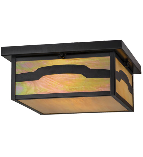 14"Sq Hyde Park Mountain View Flushmount