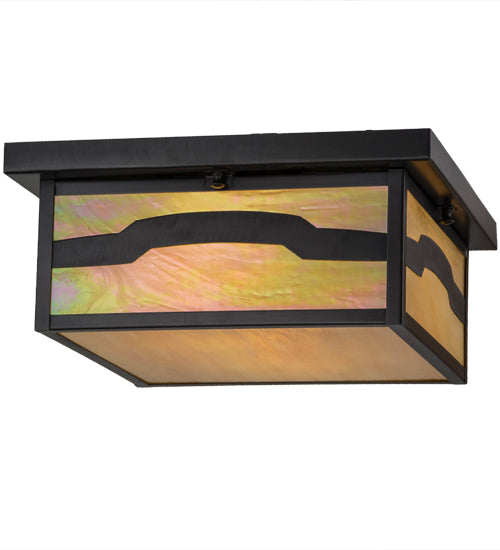 14"Sq Hyde Park Mountain View Flushmount