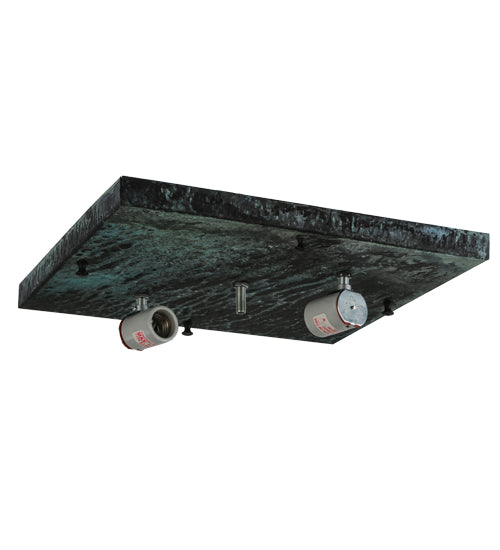 14"Sq Hyde Park Double Bar Mission Flushmount