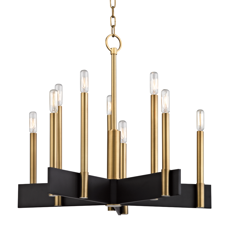 Abrams Chandelier 22" - Aged Brass