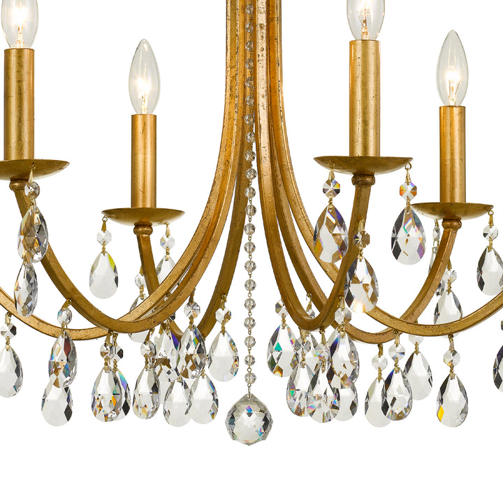 Crystorama Bridgehampton 6 Light Hand Cut Crystal Antique Gold Chandelier