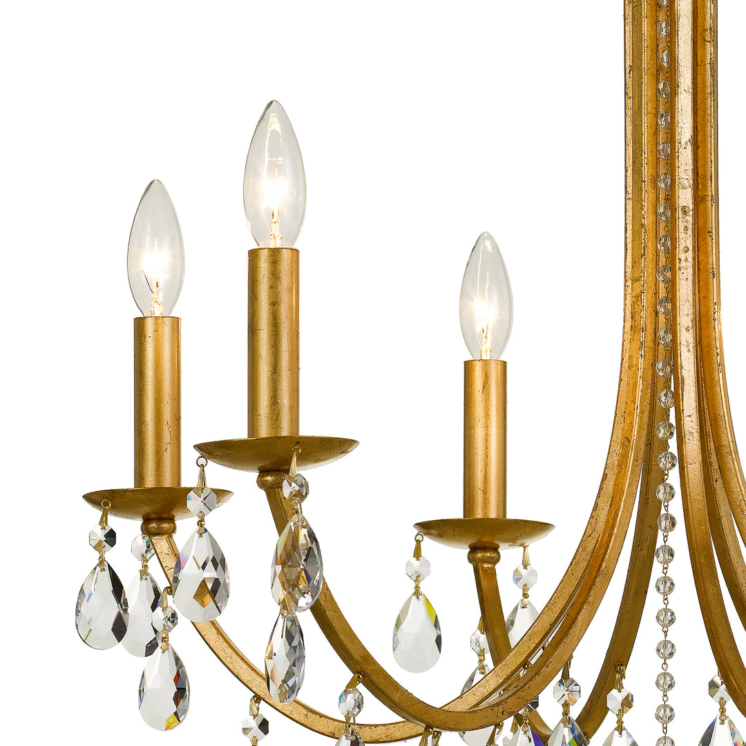 Crystorama Bridgehampton 6 Light Hand Cut Crystal Antique Gold Chandelier