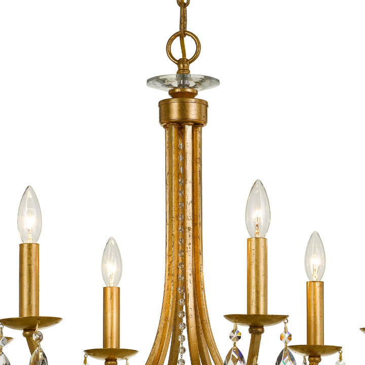 Crystorama Bridgehampton 6 Light Hand Cut Crystal Antique Gold Chandelier