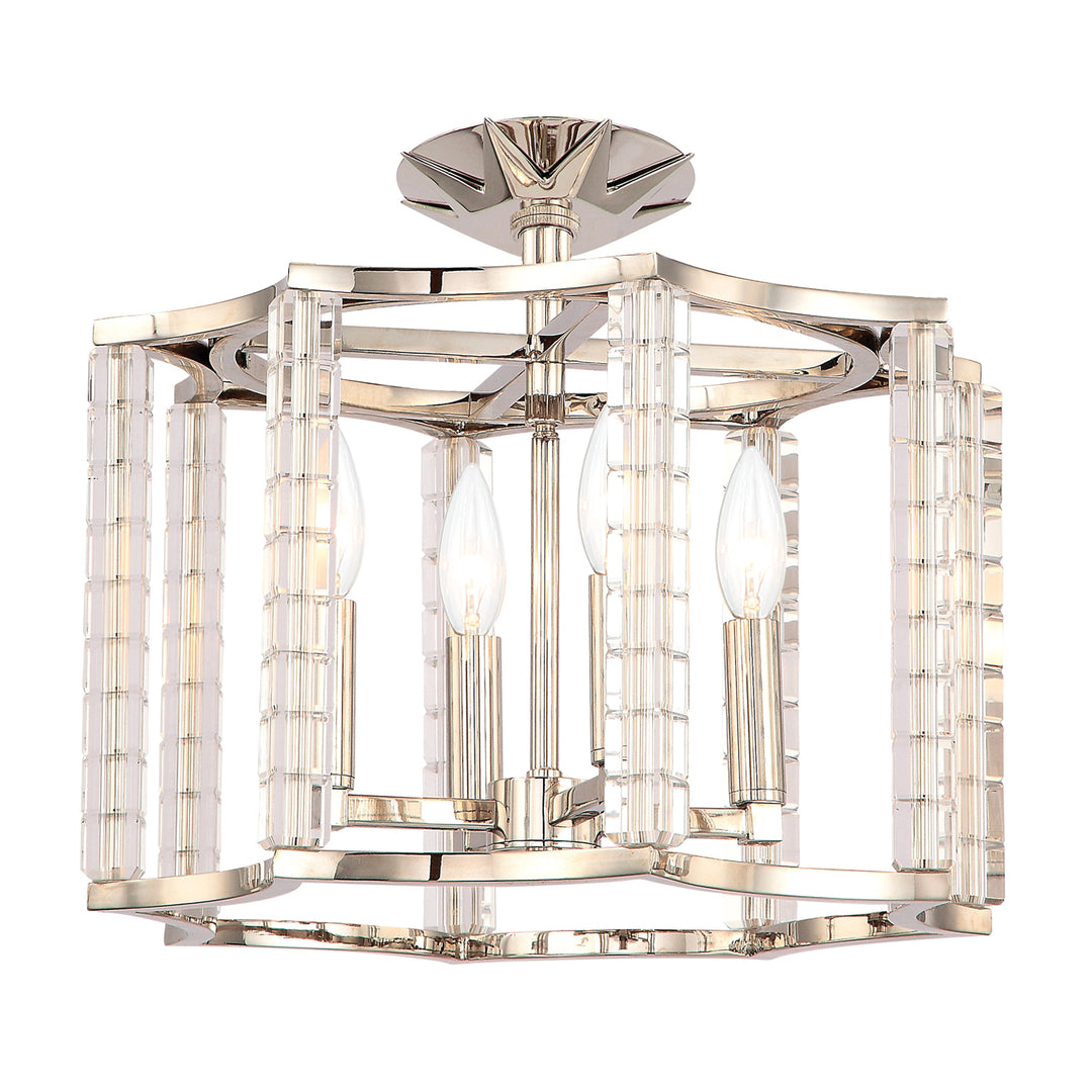 Carson 4 Light Polished Nickel Mini Chandelier