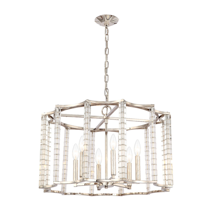 Crystorama Carson 6 Light Polished Nickel Chandelier