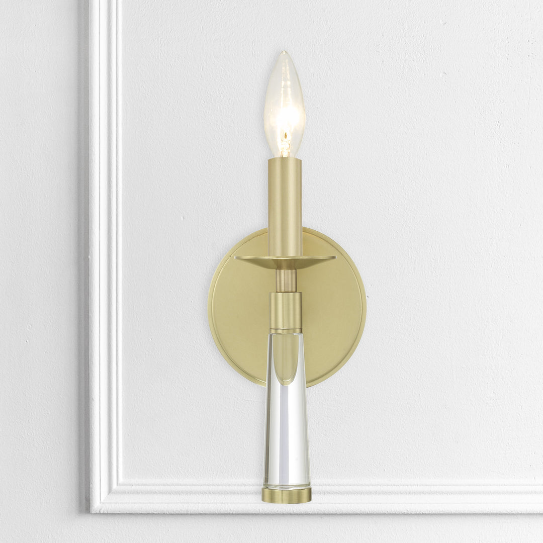 Crystorama Baxter 1 Light Aged Brass Sconce