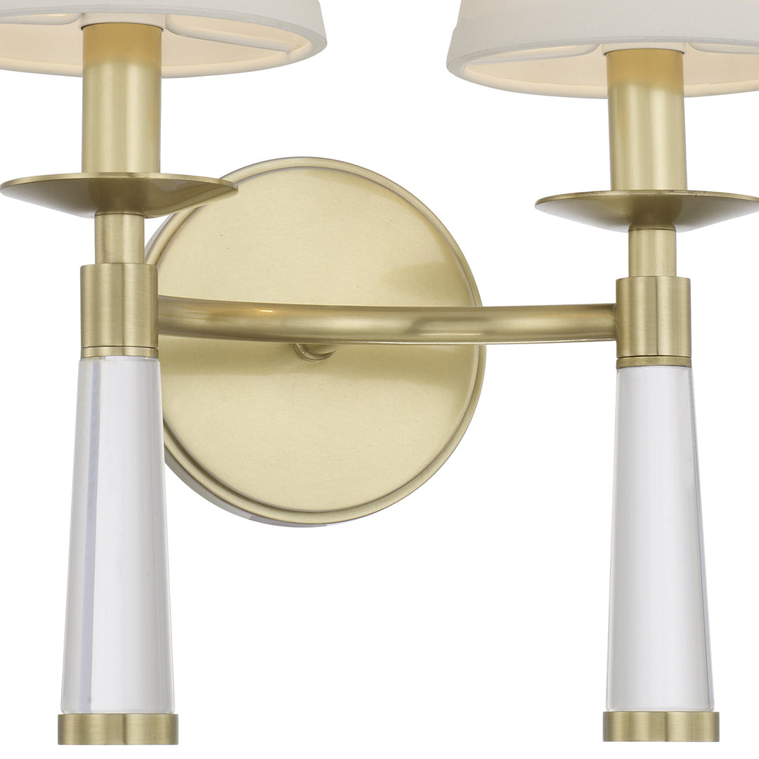 Crystorama Baxter 2 Light Aged Brass Sconce