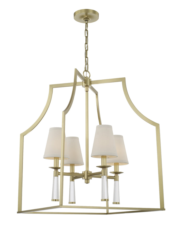 Crystorama Baxter 4 Light Aged Brass Chandelier