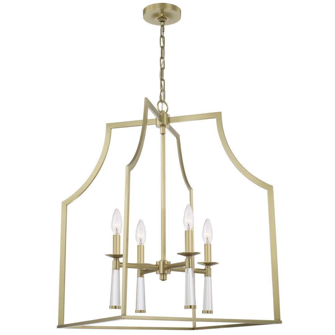 Crystorama Baxter 4 Light Aged Brass Chandelier