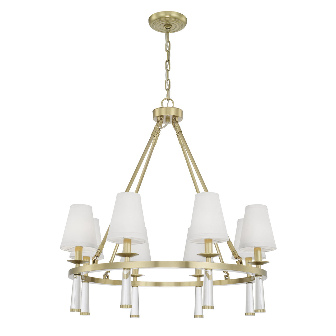 Baxter 8 Light Antique Aged Brass Chandelier