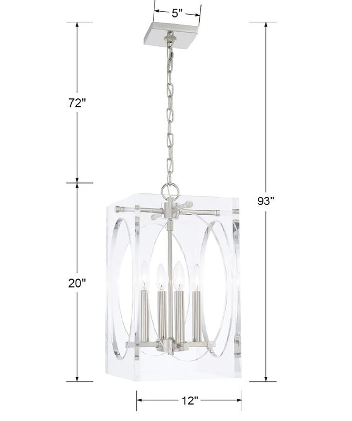 Crystorama Drake 4 Light Polished Nickel Mini Chandelier