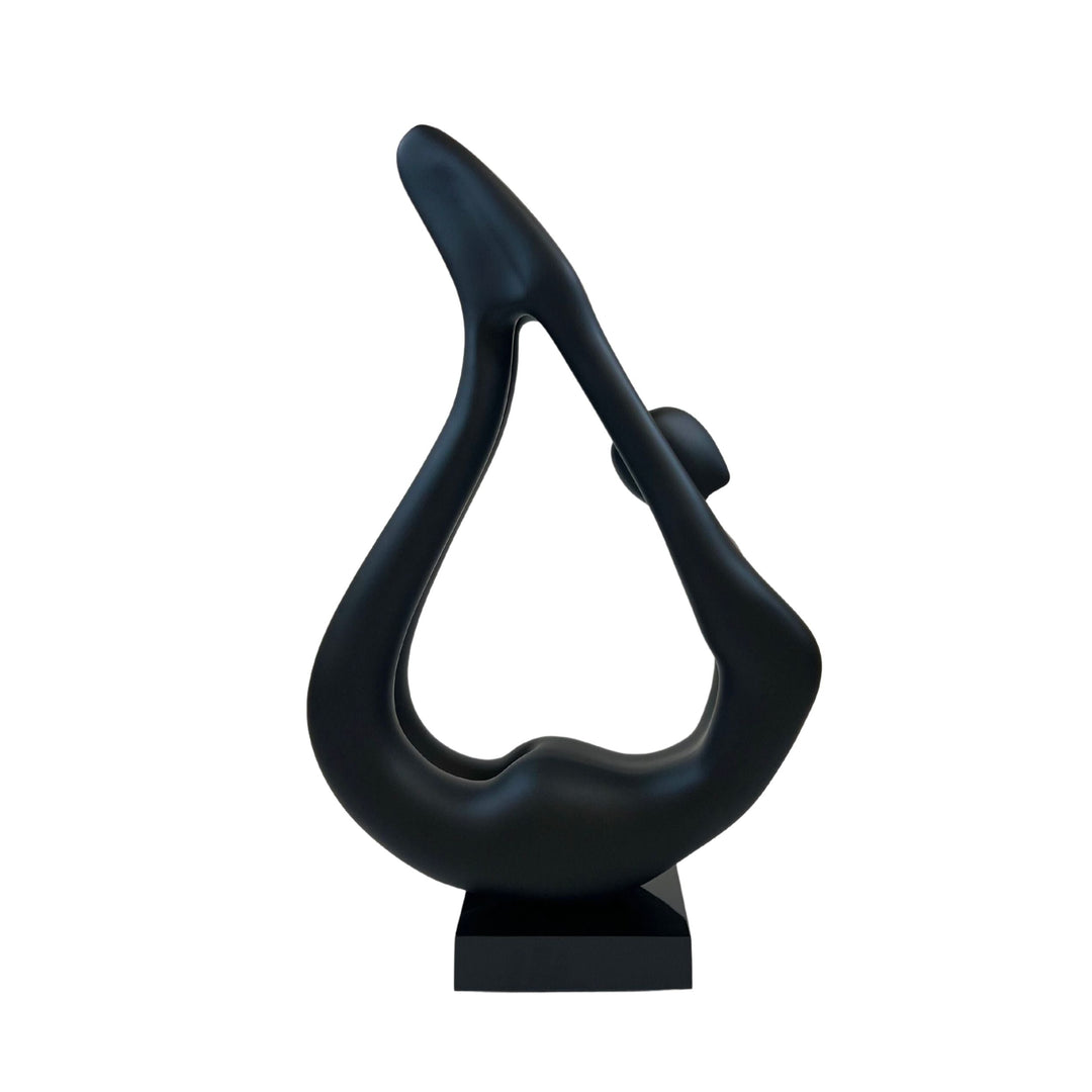 Yoga Black Sculpture - Gray Base