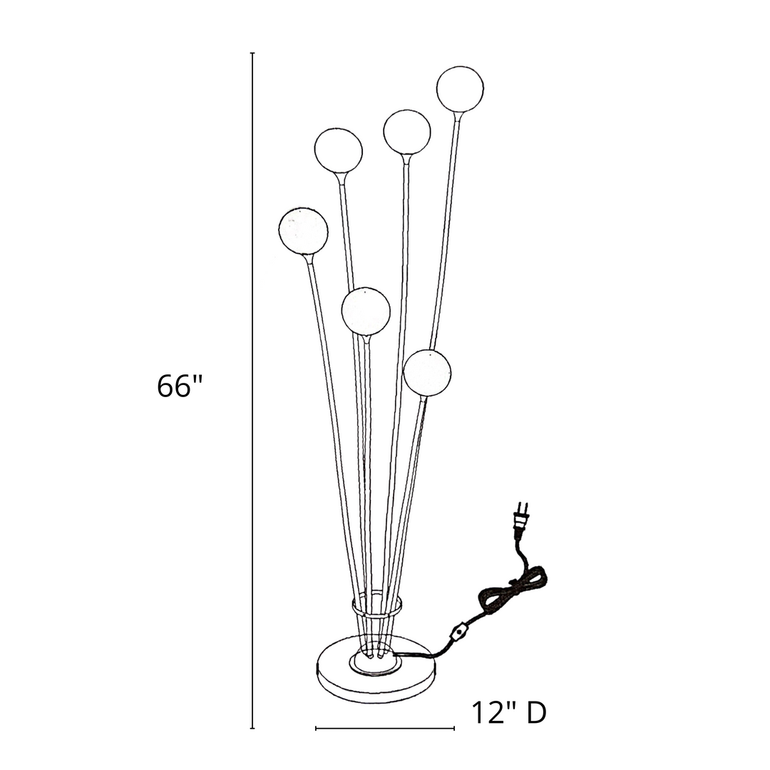 Anechdoche 6 Lights Gold and White Floor Lamp