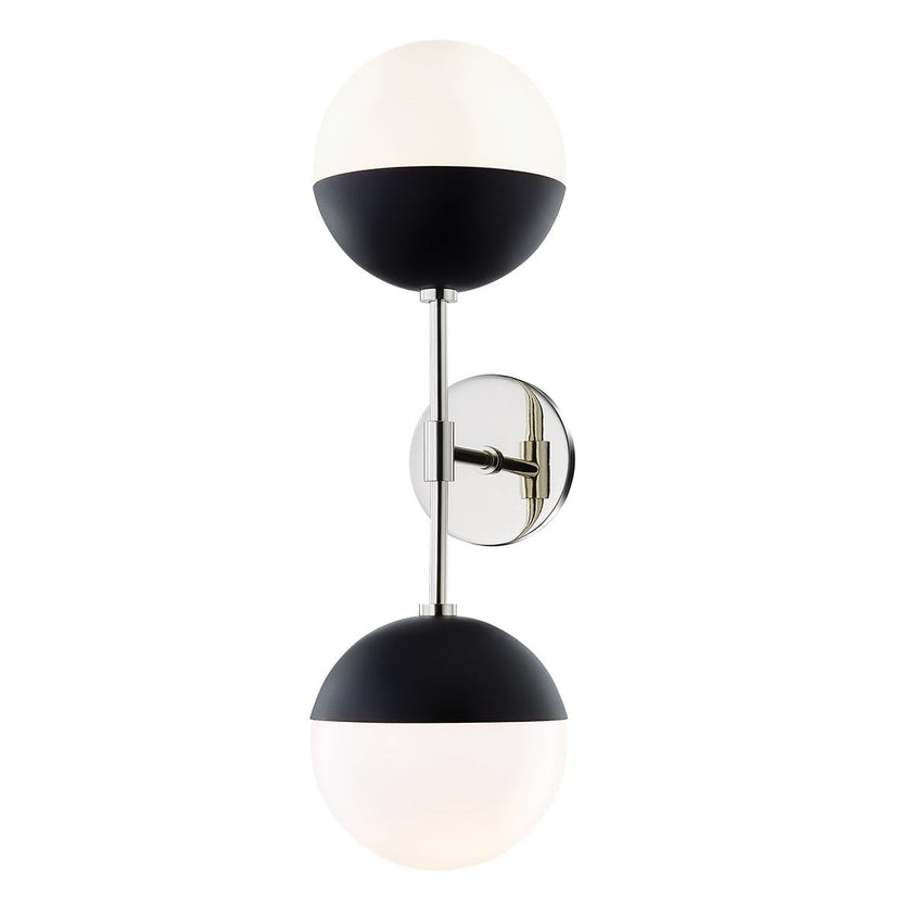 Renee Wall Sconce 22" - Polished Nickel/Dusk Black