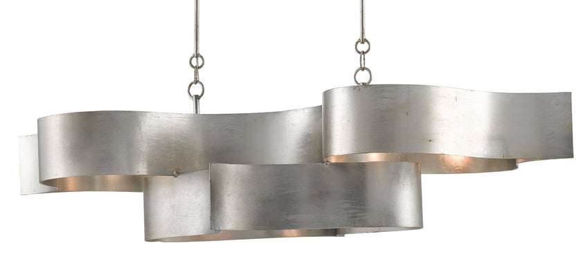 Grand Lotus Silver Oval Chandelier