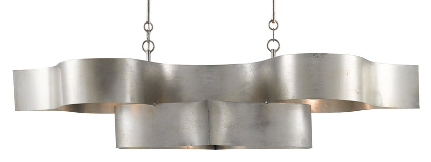 Grand Lotus Silver Oval Chandelier