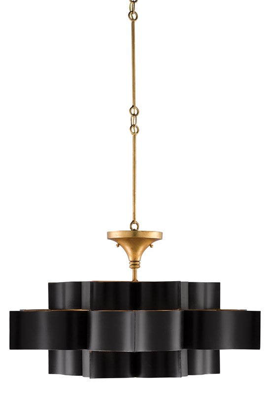 Grand Lotus Black Large Chandelier