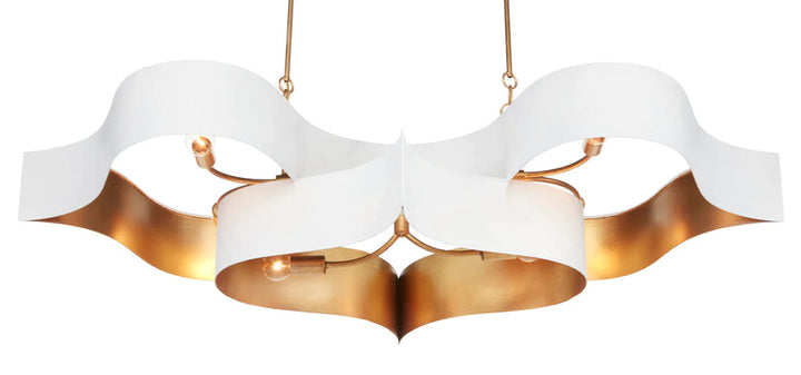 Grand Lotus White Oval Chandelier