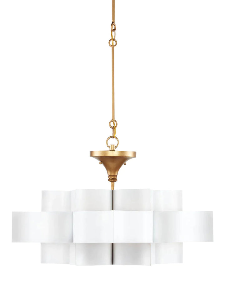 Grand Lotus White Small Chandelier