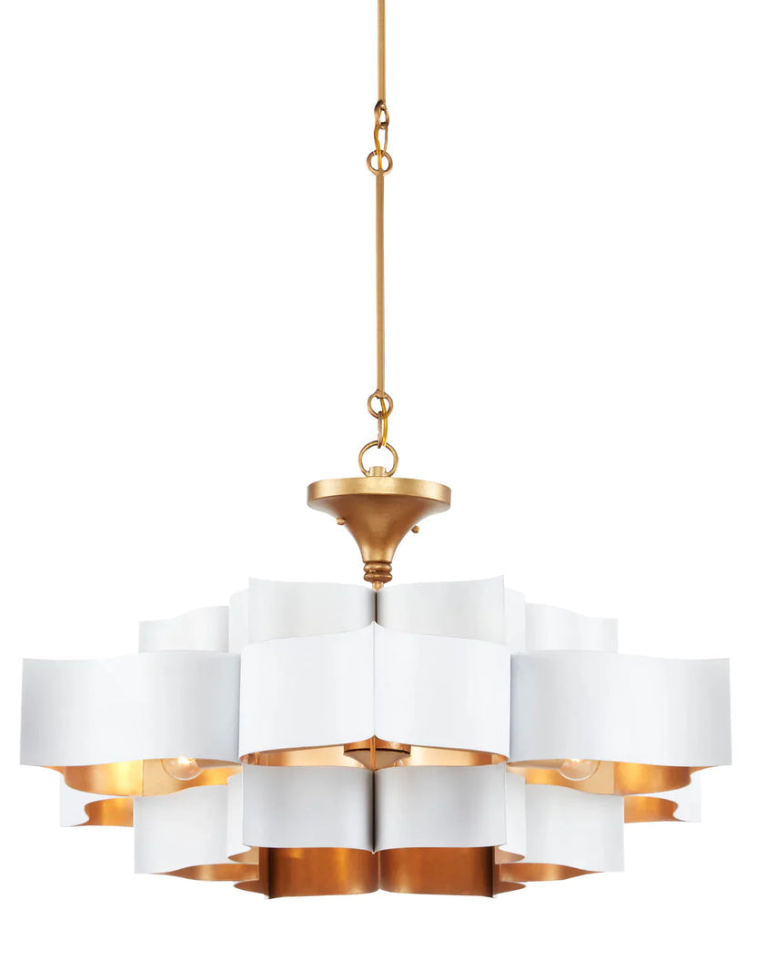 Grand Lotus White Chandelier