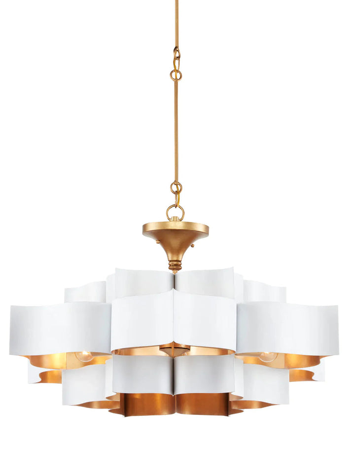 Grand Lotus White Chandelier