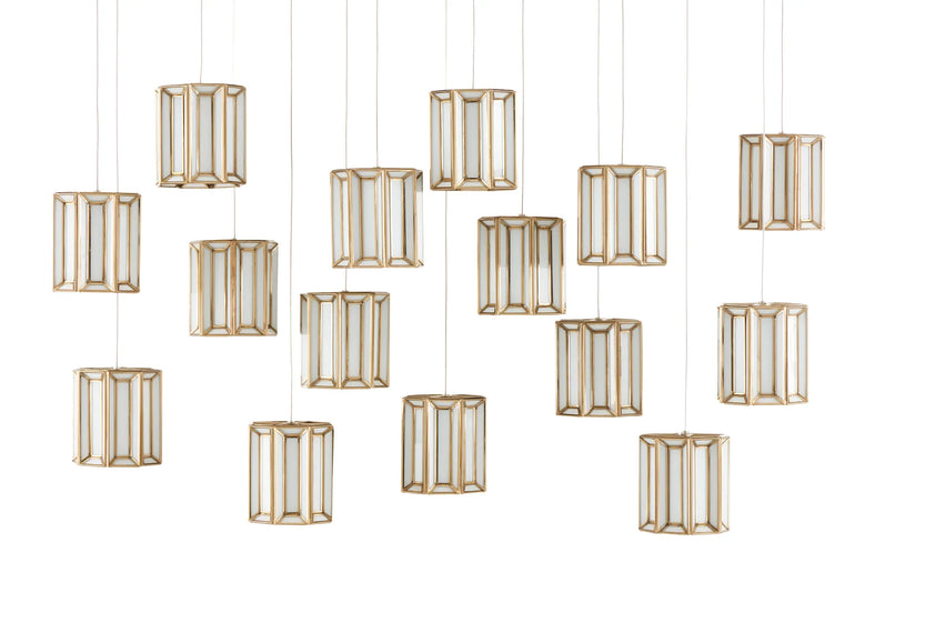 Daze Rectangular 15-Light Multi-Drop Pendant