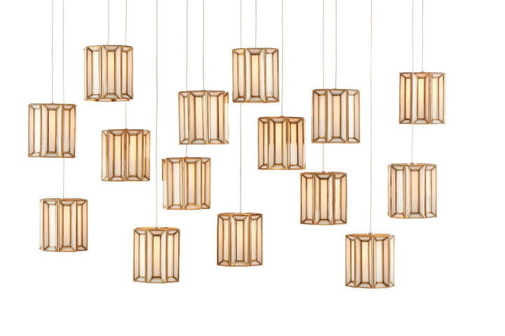 Daze Rectangular 15-Light Multi-Drop Pendant