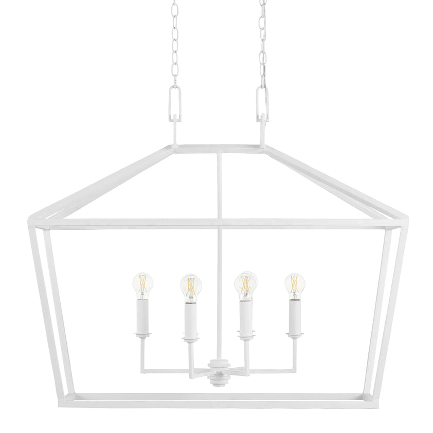 Denison White Rectangular Chandelier