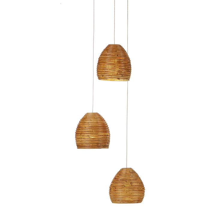 Beehive 3-Light Multi-Drop Pendant