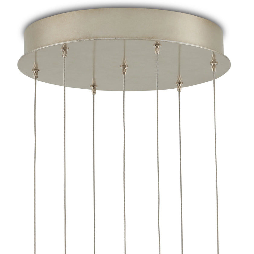 Glace White Round 7-Light Multi-Drop Pendant