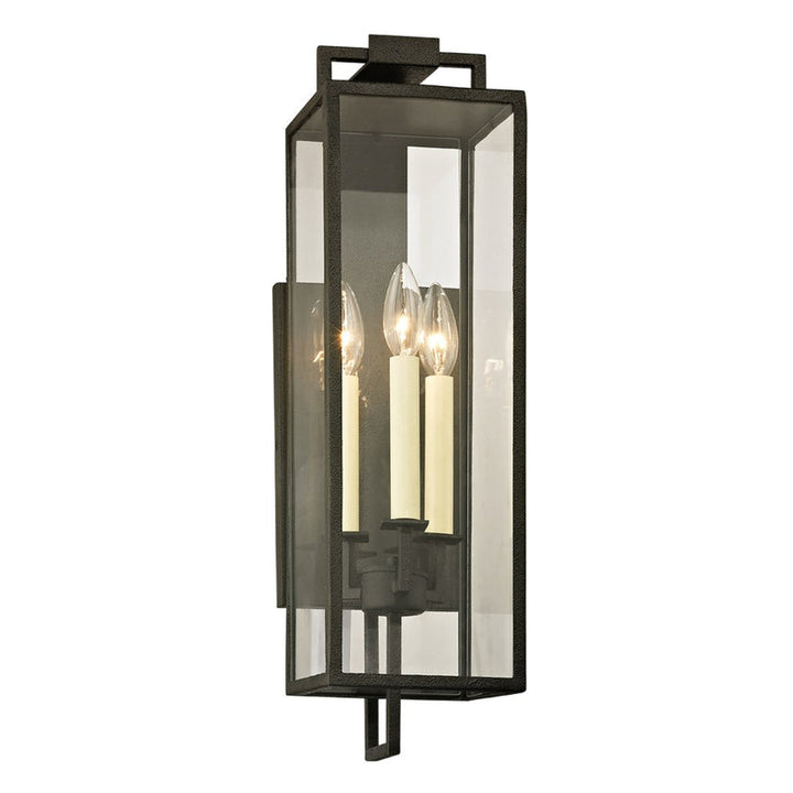 Beckham Exterior Wall Sconce - Forged Iron, 21.5"