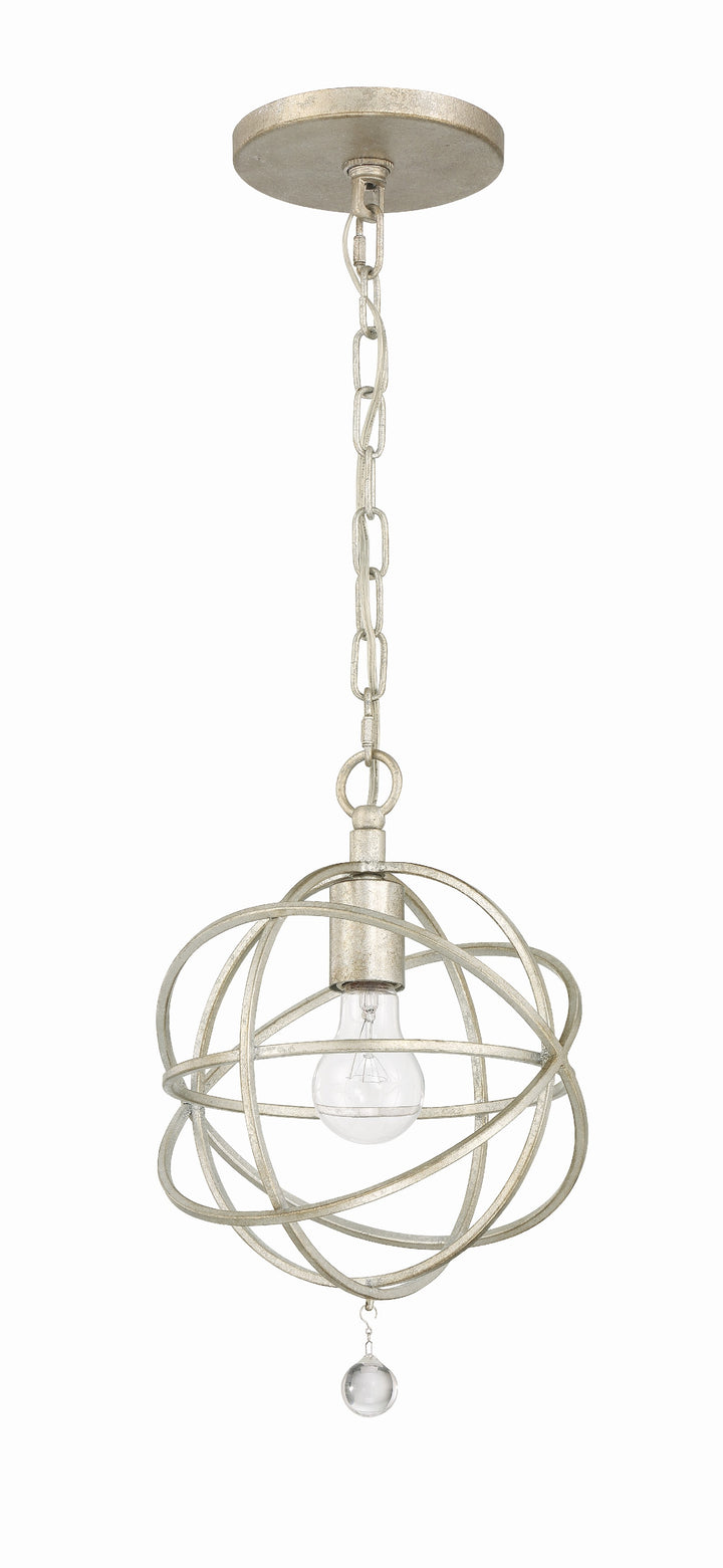 Crystorama Solaris 1 Light Black Mini Pendant